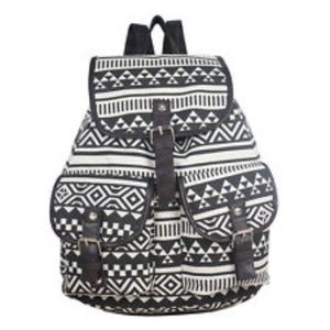 Book bag/Travel Bag | Black&White Aztec patterns